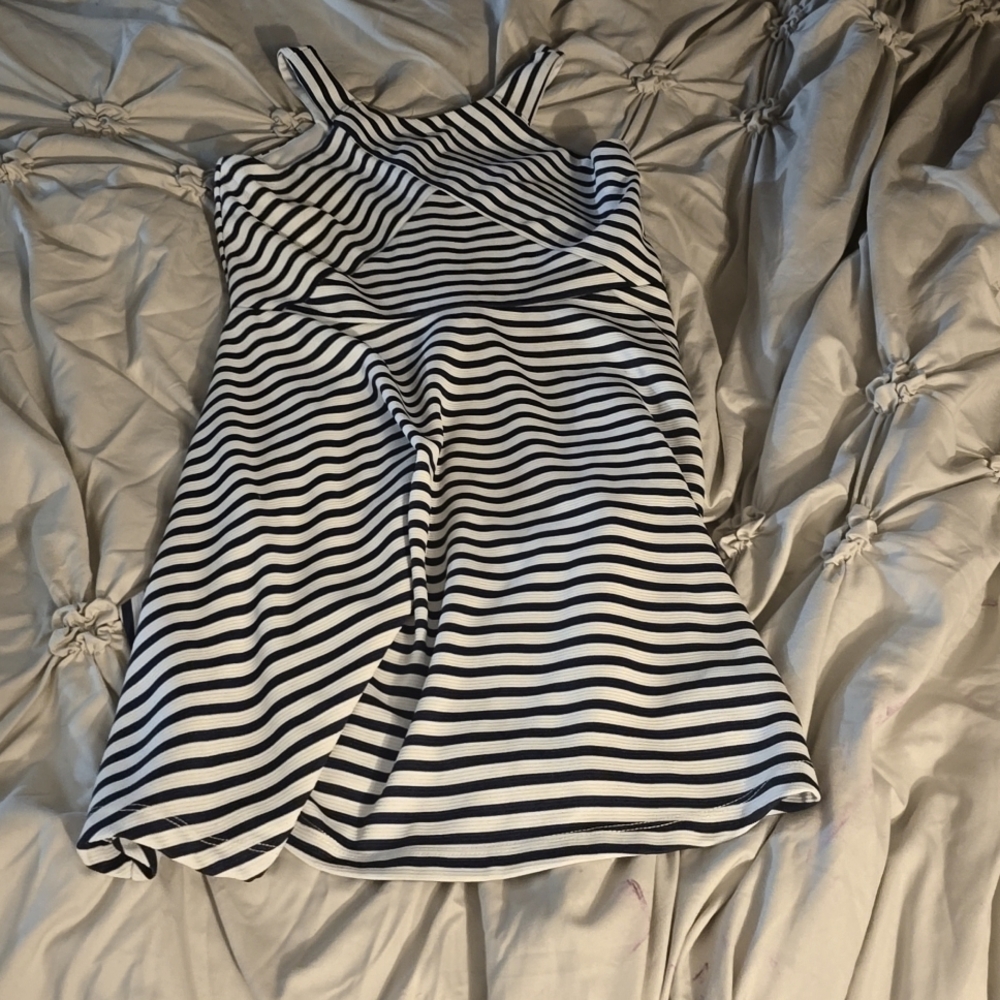 A black and white dress